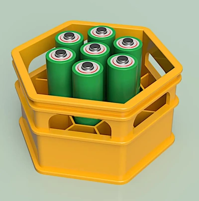 aa battery hexi crate - 3d by airwavested on thangs 3d print model - Mito3D