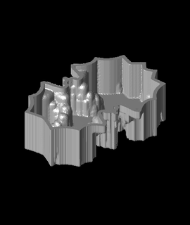 abstrakt organisch fraktal Pflanzer Schild 3d print model - Mito3D