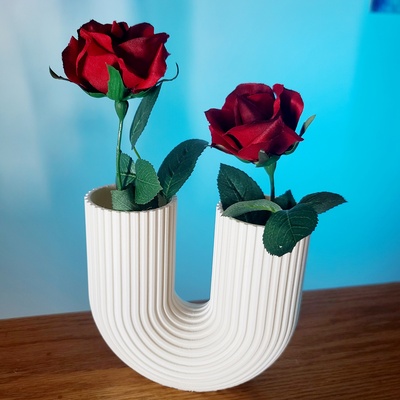 affection arc forme moderne vase 3d by fabricants écraser vases floral conception fleurs art automobile pneu 3d print model - Mito3D