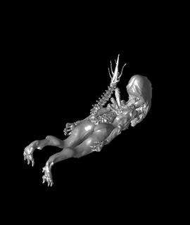 alien female body pregstl jr criador 3d print model - Mito3D