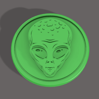alien coin - kcwarthog 3d print model - Mito3D