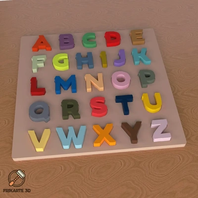 alphabet planche jeu retour l'école 3d by frikarte3d 3d print model - Mito3D