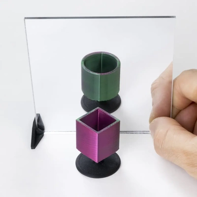 mehrdeutig zylinder kreis to quadrat aktualisiert 3d by on danke gestalten formen illusion optisch pov reflexion spiegel trick 3d print model - Mito3D