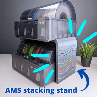 ams stacking stand bambu lab p1p x1 bambucontest - mihaidesigns 3d print model - Mito3D