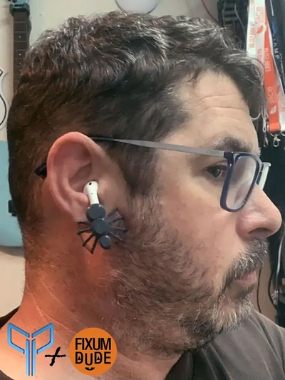 elma airpod kulak podu kulaklık ürkütücü sürünen örümcekler 3d by fixumdude teşekkürler 3d print model - Mito3D
