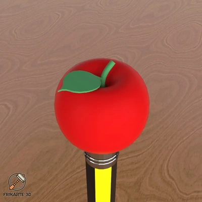 mela matita cappello cilindro scuola 3d by frikarte3d on grazie indietro to 3d print model - Mito3D