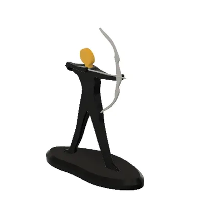 archery athlete minimalist square - 3d by blackjack123 on thangs 3d print model - Mito3D