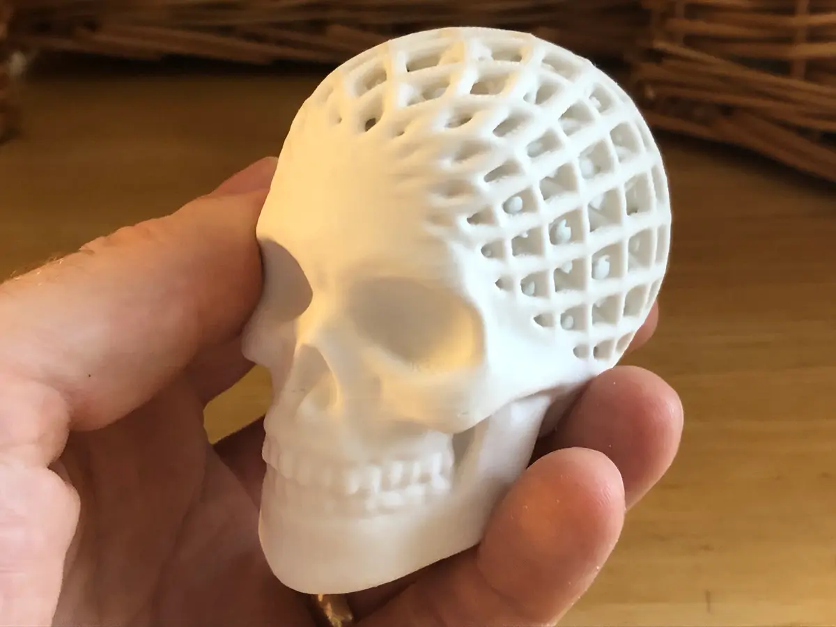 architected skull fcc - 3d by davemakesstuff on thangs bone bones skeleton spine ntopology lattice halloween engineer engineering 3D print model - Mito3D