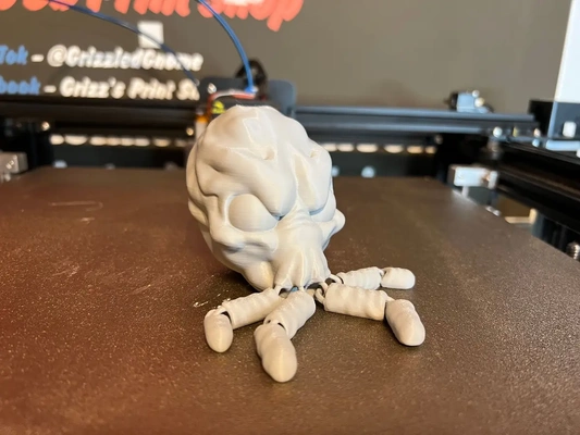 articulating baby mind flayer - print in place 3d by grizzledgnome on thangs 3d print model - Mito3D