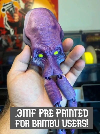 articulating mind flayer - 3mf bambu users print in place 3d by grizzledgnome on thangs 3d print model - Mito3D