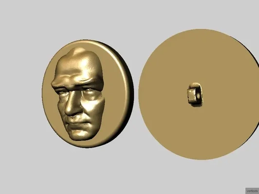 ataturk relief button - 3d by minifabrikam on thangs 3d print model - Mito3D