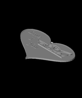 baby yoda valentine keychain dogtag ear 3d print model - Mito3D