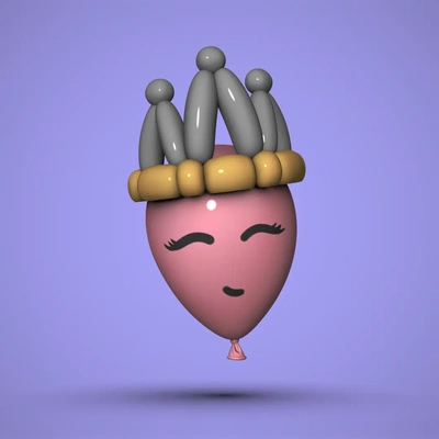 balloon crown - 3d by chelscct chelseycreatesthings on thangs hat kids birthday party princess fun 3d print model - Mito3D