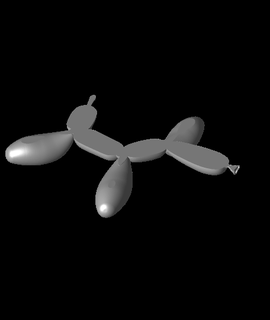 Ballon Hund Jeff Koons Nase optimiert 3d print model - Mito3D