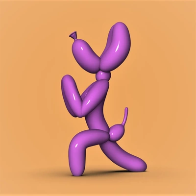balloon dog yoga -high lunge - 3d by chelscct chelseycreatesthings on thangs 3d print model - Mito3D
