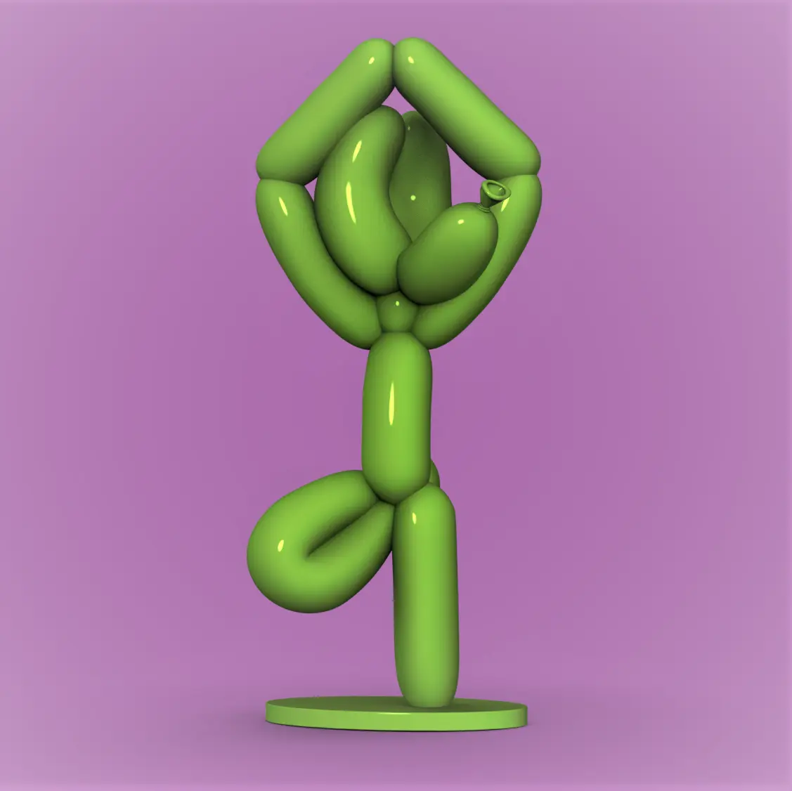 ballon chien yoga tree pose 3d by chelscct chelseycreatesthings 3D print model - Mito3D