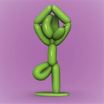 ballon chien yoga tree pose 3d by chelscct chelseycreatesthings 3d print model - Mito3D