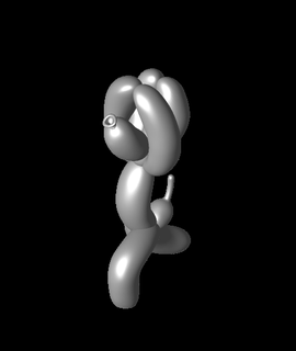 balloon doggy yoga -warrior1 pose Arts & Entertainment 3d print model - Mito3D