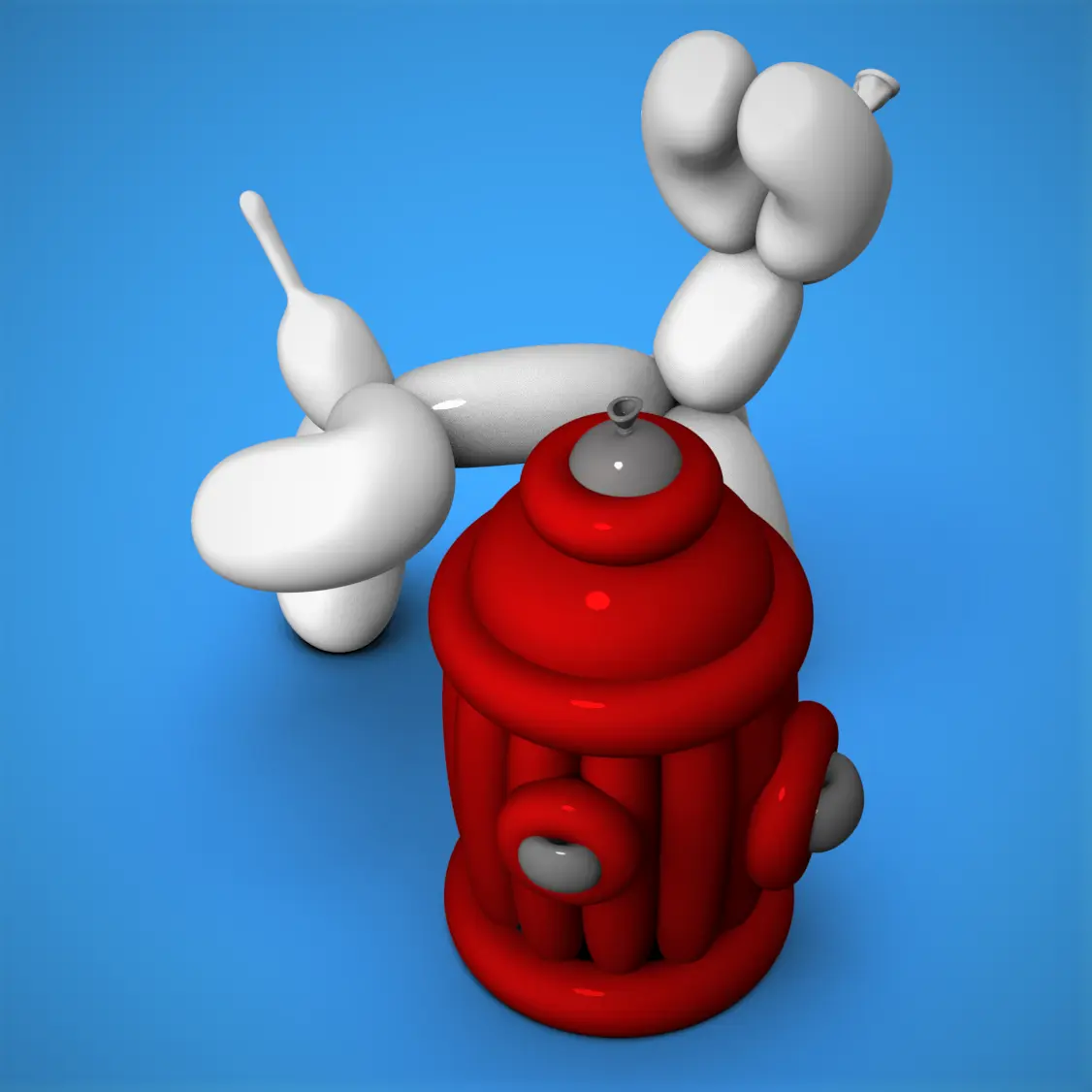 balloon fire hydrant - 3d by chelscct chelseycreatesthings on thangs animal fireman cute funny joke kids fun 3D print model - Mito3D