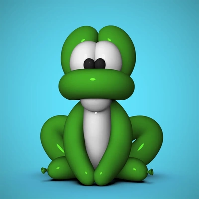 balloon frog - 3d by chelscct chelseycreatesthings on thangs animal party cute fun 3d print model - Mito3D