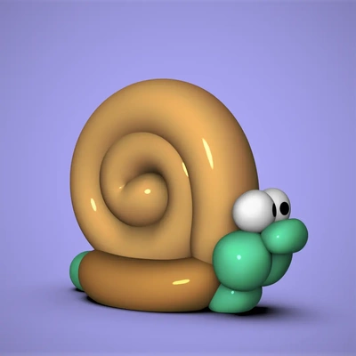 balloon snail - 3d by chelscct chelseycreatesthings on thangs animal party kids bug slug shell decor 3d print model - Mito3D