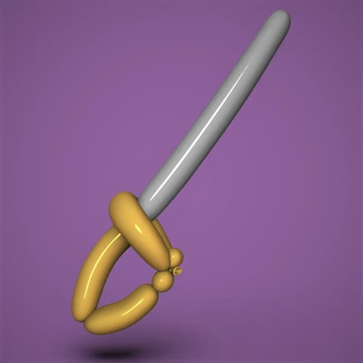 balloon sword - 3d by chelscct chelseycreatesthings on thangs kids party fun 3d print model - Mito3D