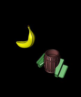 banane baril commutateur joie tasse singe 3d modèle 3d print model - Mito3D