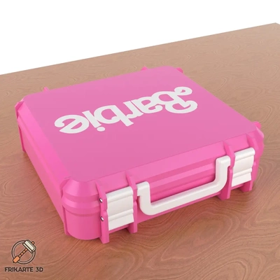 barbie box rotated logo multicolor - 3d by frikarte3d on thangs shopping toys dolls & accessories tool pink white 3d print model - Mito3D