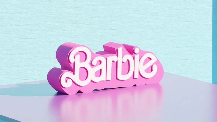 barbie film lettere logo decorazione 3d by calebtimeo on grazie 3d print model - Mito3D