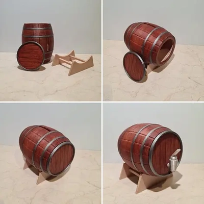 barrel bank functionalart - 3d by prints gifts on thangs 3d print model - Mito3D