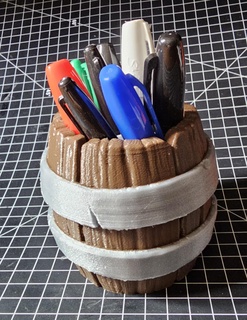 barrel pen cup - wmaker 3d print model - Mito3D