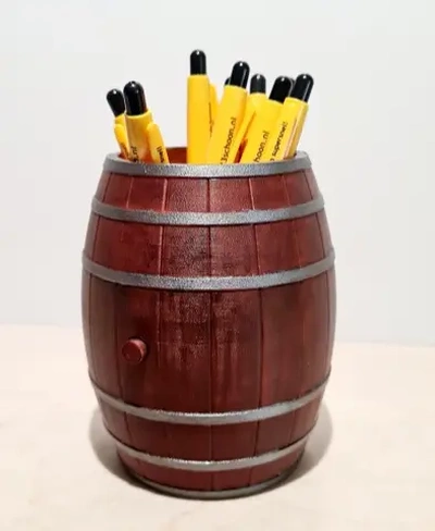 barrel pen pencil holder functionalart - 3d by prints gifts on thangs 3d print model - Mito3D
