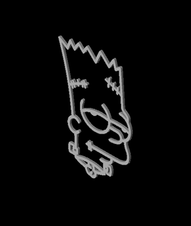 bart simpson cartone animato Frankenstein 2d arte 3d print model - Mito3D