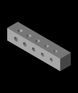 Basic Loch Prüfung Block rebellisch 3d print model - Mito3D