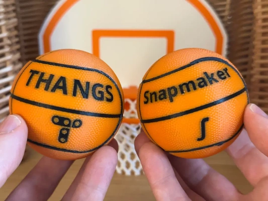 basket brands - 3d by davemakesstuff on thangs synthetic rubber ball balls basketball game sport sports nba dual color colour multcolor multicolour j1 bambu thank brand branded logo snapmaker 3d print model - Mito3D