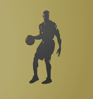 basketball player wall art -   ri0m0  3d print model - Mito3D