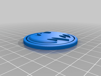 batman raised logo coin - kcwarthog 3d print model - Mito3D