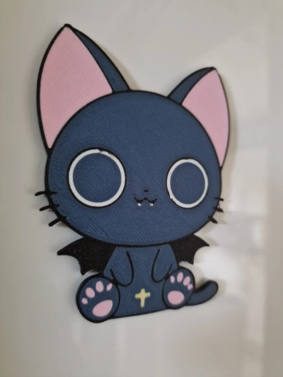 batty fridge magnet - 3d by omsculpts on thangs 3d print model - Mito3D