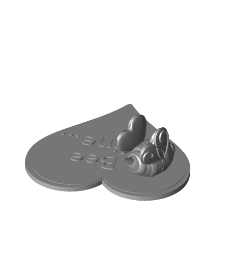 bee mine- valentine heart 3d model thangs 3D print model - Mito3D