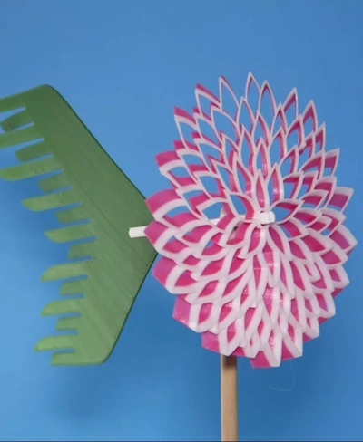 büyük çiçek fırıldak 3d by teşekkürler toplu iğne tekerlek yel değirmeni türbin valsig dış mekan bahçe dekor dekorasyon süs çevirmek spinner eğirme rulman 3d print model - Mito3D