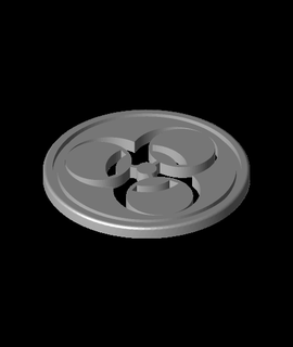 biyolojik tehlike madeni para kcwarthog 3d print model - Mito3D
