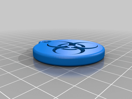 biohazard keychain - kcwarthog 3d print model - Mito3D