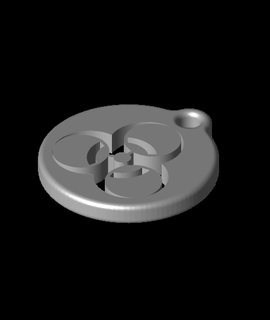 biohazard keychain - zipper pull 3d print model - Mito3D