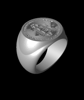 Bitcoin Signet Ring 3d Modell geckse danke 3d print model - Mito3D