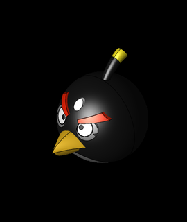 black angry birds 3d model juankmed thangs 3d print model - Mito3D