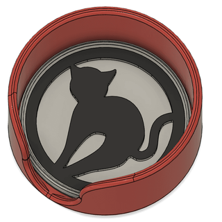 black cat halloween coaster set -   glytch  3d print model - Mito3D