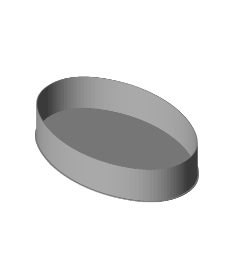 black horizontal ellipse nestable box 3D print model - Mito3D