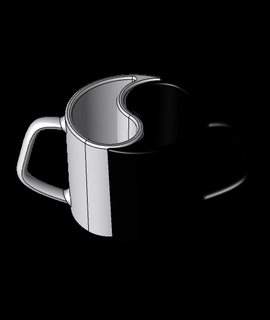 blank yin yang mugs remixing stl Food & Drink 3d print model - Mito3D