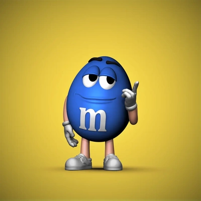 blue m&m mascot - 3d by chelscct chelseycreatesthings on thangs 3d print model - Mito3D