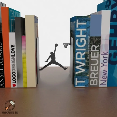 book dunk bookends - 3d by frikarte3d on thangs bookend books jordan michael slam basket basketball air output device 3d print model - Mito3D